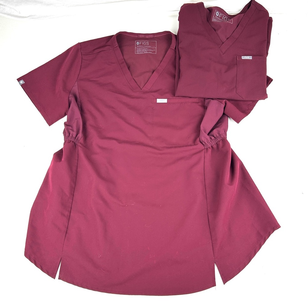 Figs Technical Collection Top Lot Of 2 Maroon Red Sz Large Catarina & Octavia